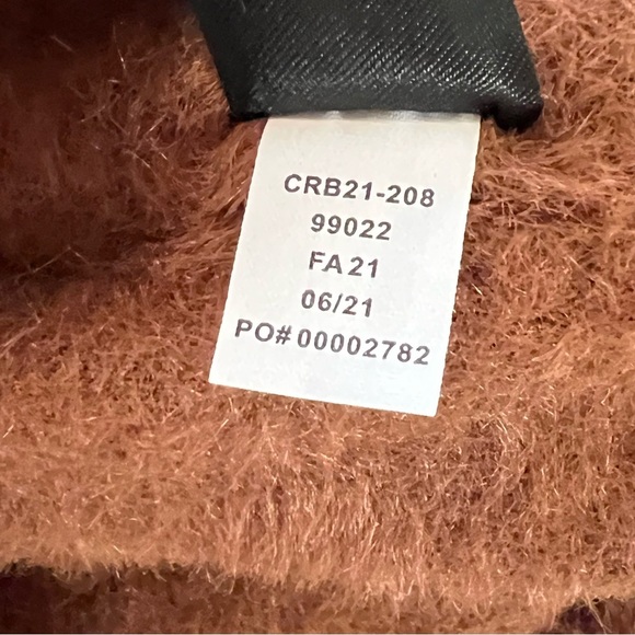 Carbon 38 Fuzzy Matching Crop Top and Pants Set M Brown - Picture 14 of 16